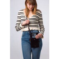 Conkca London Women's 'Milly' Leather Cross Body Phone Bag in Black