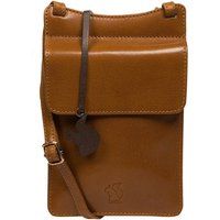 Conkca London Women's 'Milly' Leather Cross Body Phone Bag in Tan