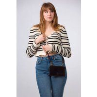 Conkca London Women's 'Winnie' Leather Cross Body Phone Clutch Bag in Black