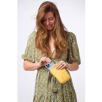 Pure Luxuries London Women's 'Alaina' Nappa Leather Cross Body Phone Bag in Lemon
