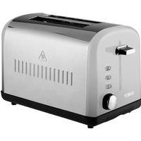 Tower Infinity 2-Slice Toaster with 7 Browning Settings, Defrost, Reheat and Cancel Functions, Removable Crumb Tray,  Stainless Steel, 900 W, Silver