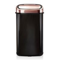 Tower Kitchen Bin Sensor Lid, Touchless for Hygienic Waste Disposal, Infrared Technology, 58 Litre, Black and Rose Gold