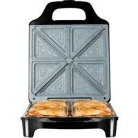 Tower T27021 4-Slice Deep Fill Sandwich Maker with Easy Clean, Non-Stick Plates, Automatic Temperature Control, Cool Touch Handle, 1600 W, Black