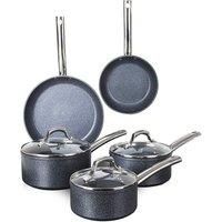 Tower TruStone Pot and Pan Set, Non Stick and Easy to Clean, 5 Piece, Violet Black