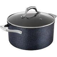 Tower TruStone Casserole Dish with Lid 24 cm, Non Stick and Easy to Clean , Violet Black