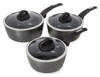 Tower Cerastone 3 Piece Ceramic Non Stick Pan Set with Glass Lids