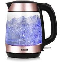 Tower T10040RG 3000W 1.7L Cordless Glass Jug Kettle, Rose Gold - Brand New