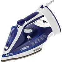 Tower T22008BLU 2400W Cord/Cordless 2-in-1 Ceramic Steam Iron, Blue -