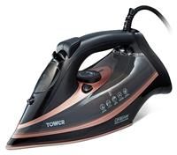 Tower T22013 CeraGlide Steam Iron, Ceramic Sole Plate, 3000 W, Rose Gold and Black