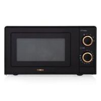 Tower T24029RG Manual Solo Microwave with 4 Power Levels, 30 Minute Timer, Defrost Function, 700 W, 17 Litre, Black and Rose Gold