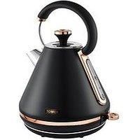 Tower Cavaletto 1.7L Pyramid Kettle  Black & Rose Gold