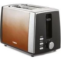 Tower T20038COP Ombre 2 Slice Toaster, 7 Settings, Removable Crumb Tray, 900 W, Copper, Steel