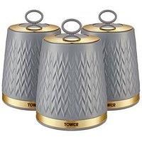 Tower Empire Set Of 3 Canisters &Ndash; Grey