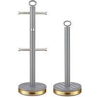 Tower T826092GRY Empire 6 Cup Mug Tree and Towel Holder **N/O
