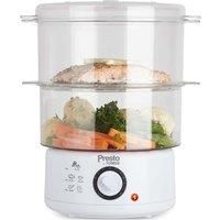 Presto 400W 2 x 2.4L Tier Steam Cooker, White