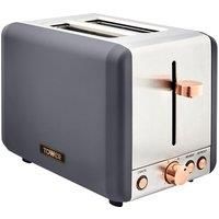 Tower T20036RGG Cavaletto 2 Slice Toaster, 6 Browning Settings and Removable Crumb Tray, Stainless Steel, 850 W, Rose Gold and Grey