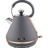 Tower T10044RGG Cavaletto 1.7 Litre Pyramid Kettle with Rapid Boil, Detachable Filter, Stainless Steel, 3000 W, Grey and Rose Gold