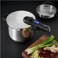 Tower T920004S6L Express Pressure Cooker with Bakelite Lid Lock System, Visual Pressure Indicator, 6 Litre, Stainless Steel