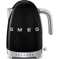 SMEG KLF04BLUK + TSF03BLUK Kettle & 4 slice Toaster Set Stainless Steel in Black