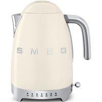 Smeg KLF04CRUK 1.7Ltr Variable Temperature Controlled Kettle and TSF03CRUK 4 Slice Toaster in Retro Cream