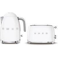 Smeg KLF03WHUK 1.7Ltr - 3kw Kettle and TSF01WHUK 2 Slice Toaster Set in White