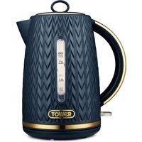 Tower T10052MNB Empire Rapid Boil Kettle, Art Deco Design, Midnight Blue with Bronze Accents, 3000W 1.7L