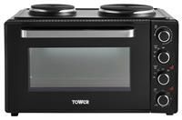 Tower T14045 42L Mini Oven with Hot Plates, 90 Min Timer, Black - Brand New