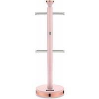 Tower T826132PNK Cavaletto Mug Tree with Stainless Steel Stoppers, Soft Underliner, Marshmallow Pink and Rose Gold