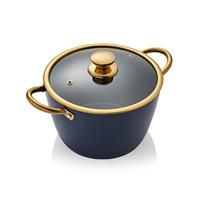 Tower 24cm Ceramic Non Stick Casserole Dish - Blue and Gold