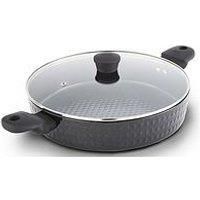 Tower T900134 Diamo Wok with Black Diamond Ceramic Non-Stick Coating and Softtex Handle, Aluminium, 28cm, Black