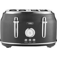 4 Slice Toaster -Tower T20065BLK - Renaisance Stainless Steel in Black