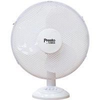 Tower Presto PT600002  12” Desk Fan with 3 Speeds, 80° Oscillation,  35W, White