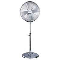 Tower T637000 Metal Pedestal Fan with 3 Speeds, Automatic Oscillation, 16”, 50W, Chrome