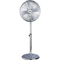 Tower T637000 Metal Pedestal Fan with 3 Speeds, Automatic Oscillation, 16”, 50W, Chrome