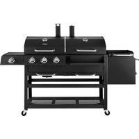 Tower T978507 Ignite Multi XL Grill with Gas/Charcoal/Smoker/Side Burner, Black