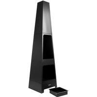 Tower Chiminea with Wood Storage - Black