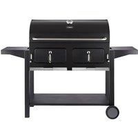 Tower T978510 Ignite Duo XL BBQ Grill with Adjustable Charcoal Grill and Temperature Gauge, Black