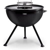 Tower T978512 Sphere Fire Pit and BBQ Grill, Black