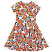 Frugi Girls Spring Skater Dress - Blue