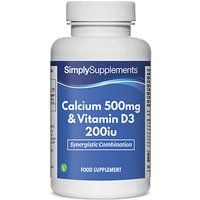 Simply Supplements Calcium 500mg & Vitamin D3 200iu 180 Tablets For Bone Health