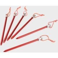 OEX Lightweight Aluminium Ground Pegs (Set of 6), RED/GROUND