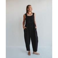Alice Black Smocking Strap Jumpsuit