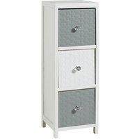 Home Source White Wooden Storage Unit Tall Chest Bedroom Organiser Crystal Handles, 4 Drawer