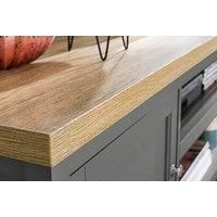 TV Stand Extra Large 180cm Dark Grey Oak 2 Door Television Cabinet Cable Tidy