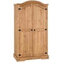 Corona 2 Door Wardrobe With Shelf & Hanging Space Mexican Solid Pine