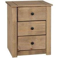 Seconique Panama 3 Drawer Bedside in Natural Wax
