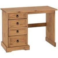 Seconique Corona 4 Drawer Dressing Table, Distressed Waxed Pine, 519.95 x 1134.95 x 124.95 cm