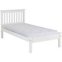 Monaco 3ft Single Low OR High End Bed Frame in White