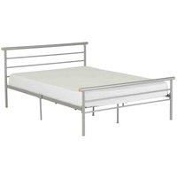 Seconique Orion 4ft Small Double Metal Bed - Silver