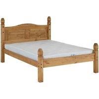 Corona Double Bed 4ft6 Low Foot End Mexican Solid Pine Frame Bedroom Furniture